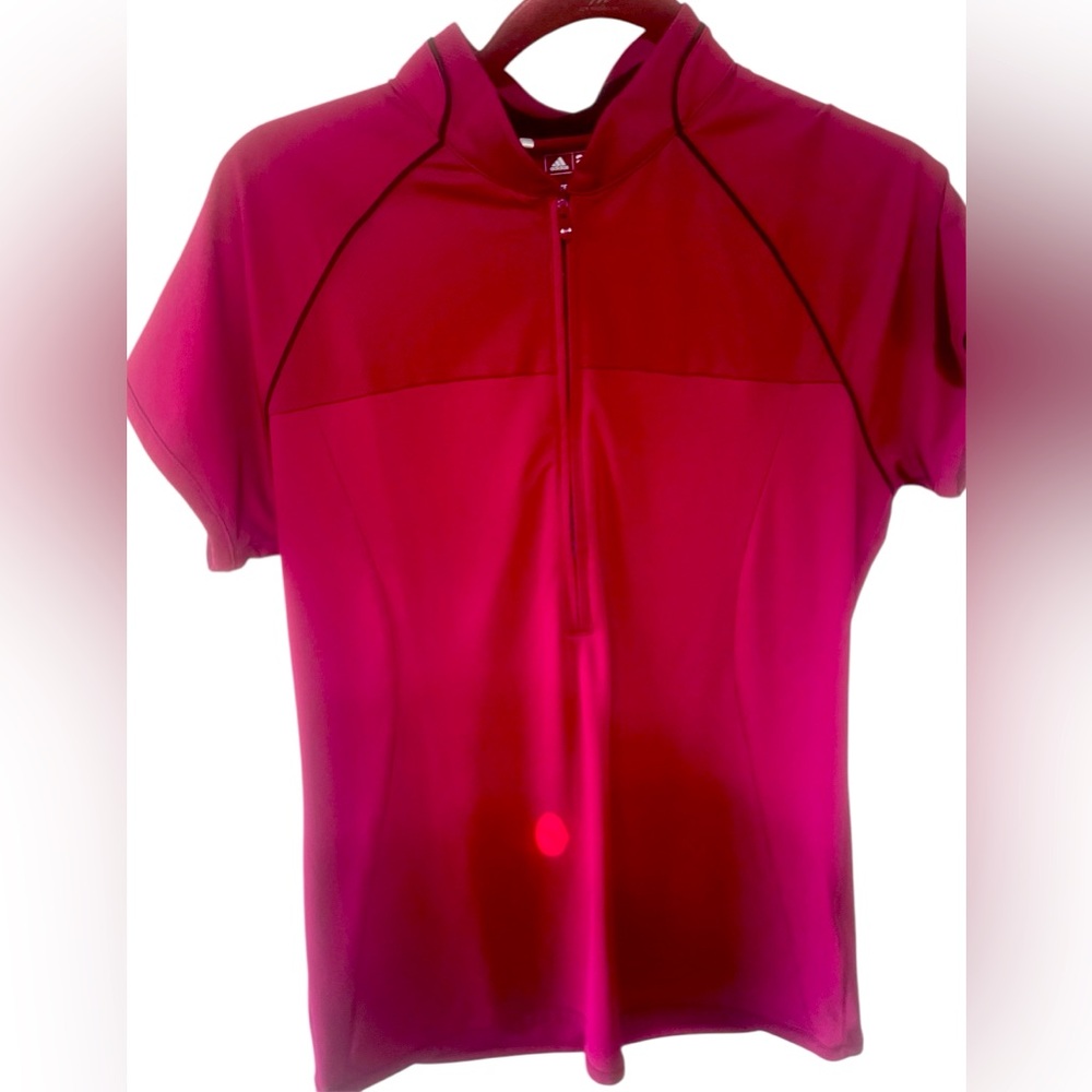 ADIDAS PUREMOTION GOLF WOMEN POLO ATHLETIC QUICK DRI SPORTS 1/2 ZIP PINKISH SZ M